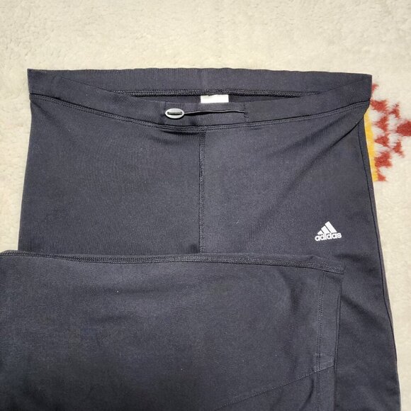 Vintage Adidas Leggings Straight Large Gray Mid Rise Workout Y2K Logo Athletic - Picture 2 of 8